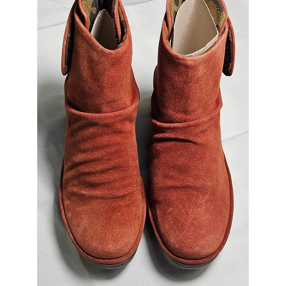 FLY LONDON Yegi689fly Suede Brick Wedge Ankle Boots Booties Women Size 35‎ US 5